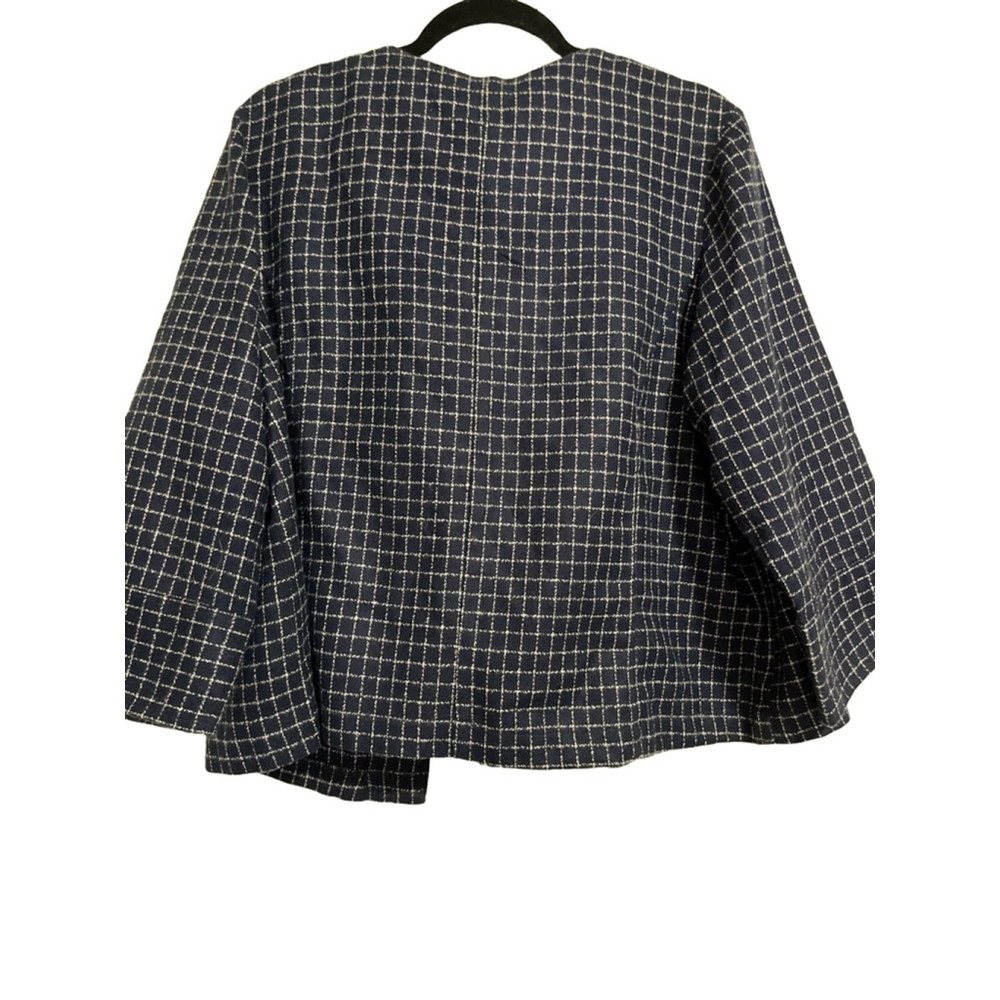 Joanna Vintage Plaid Blazer Jacket Blue XL - Picture 4 of 8